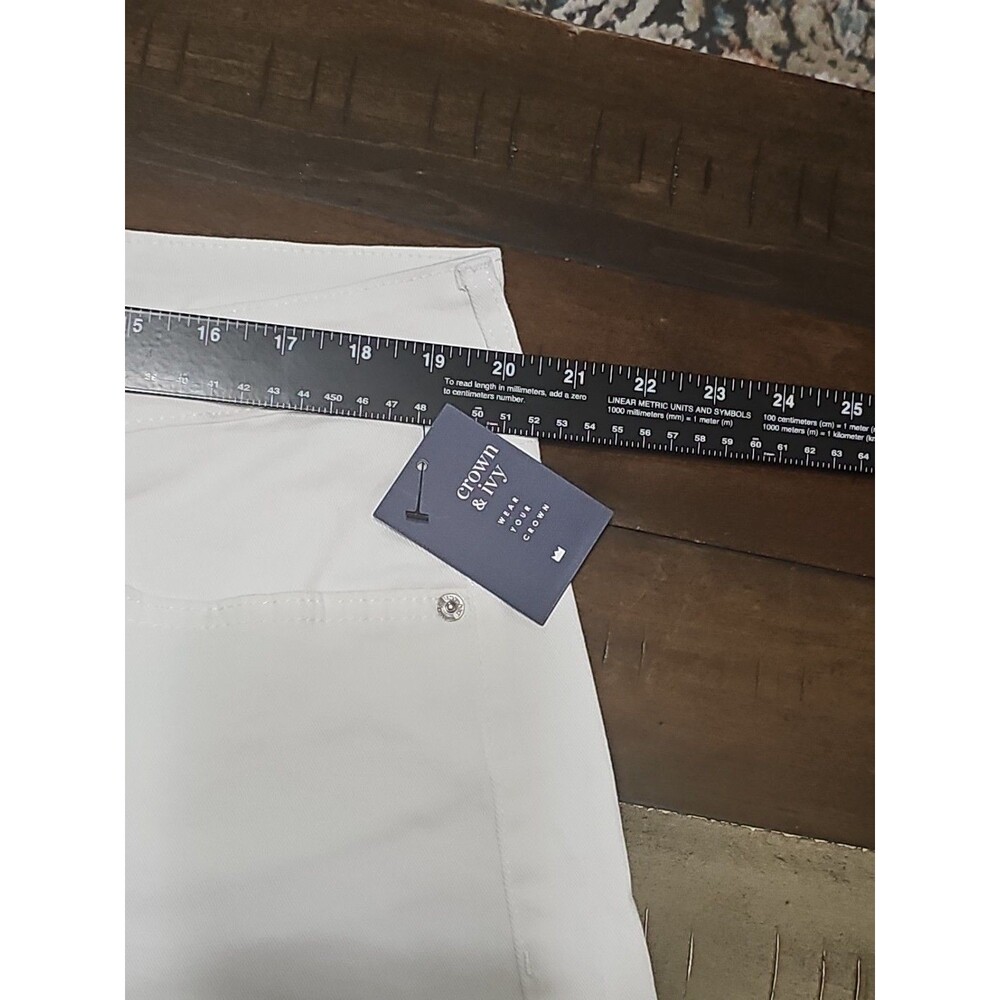 Crown & Ivy Womens High Rise White Denim Shorts Size 18W New - Picture 9 of 10